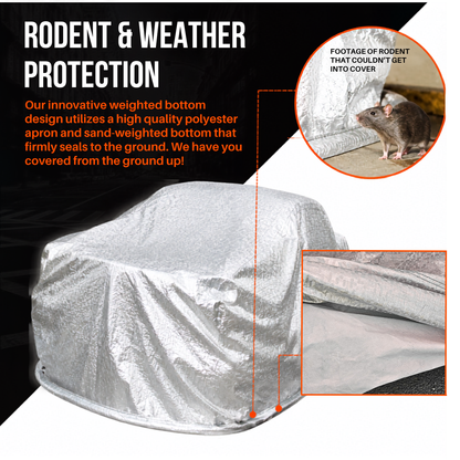 Gorillaseal Heavy-Duty Weighted Car Cover - Superior Rodent Protection - Sedan/Hatchback